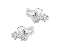Lovely Crystal Silver Stud Earring STS-6718